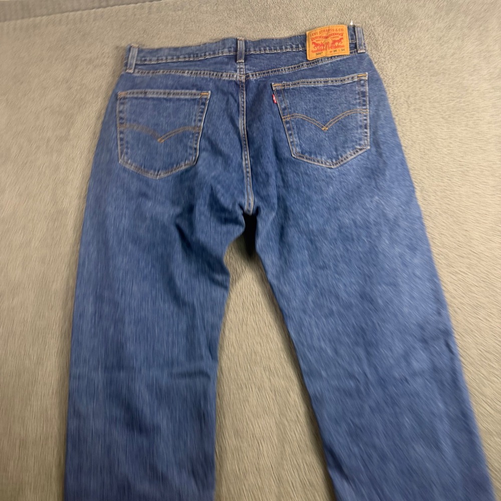 Levis 505 Regular Fit Straight Leg Blue Denim Jeans Mens 36x34 Medium Wash